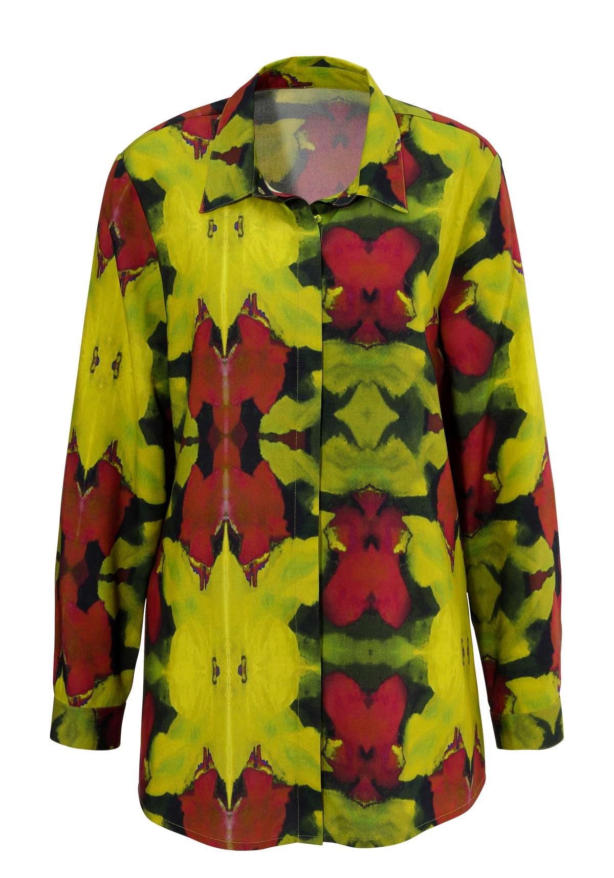 Блузка-рубашка с цветочным принтом батик - каждое изделие уникально - НОВАЯ КОЛЛЕКЦИЯ