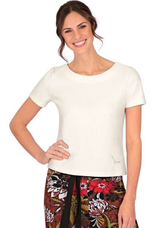 толстовка TRIGEMA Shirt mit kurzen Ärmeln mit Kristallsteinen