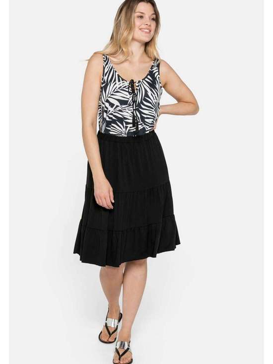 Юбка с воланами, эластичным поясом и многоярусными воланами. Große Größen