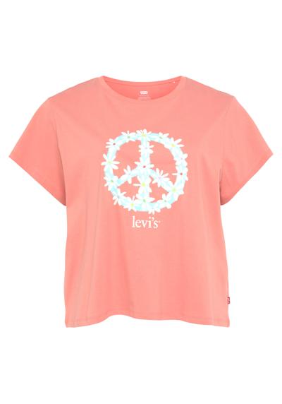 Рубашка с круглым вырезом и цветочным принтом в виде символа мира
