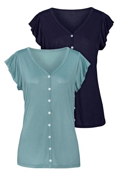 Блузка-рубашка, (упаковка, 2 шт.), с перламутровыми пуговицами
