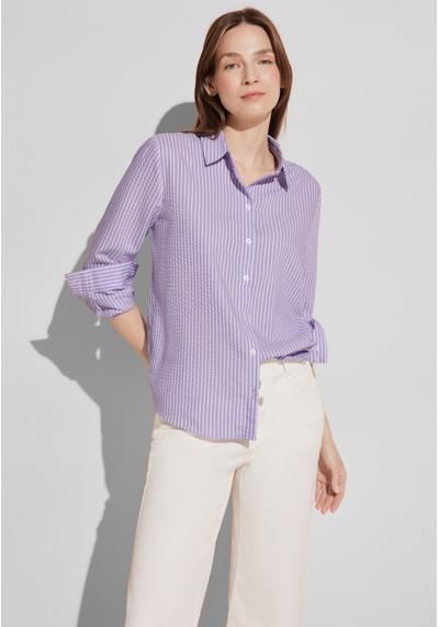 Блуза-рубашка из сирсакера с полосками