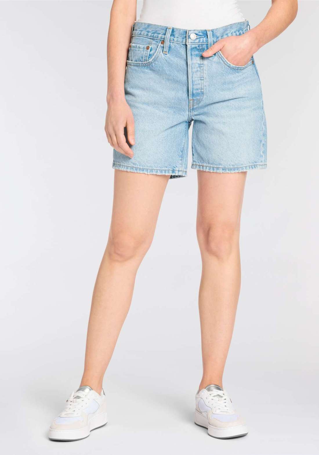 Шорты-бермуды с бахромой по подолу 501 MID THIGH SHORT