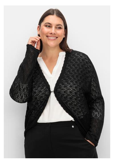 Кардиган слегка прозрачной вязки ажурной вязки. Große Größen