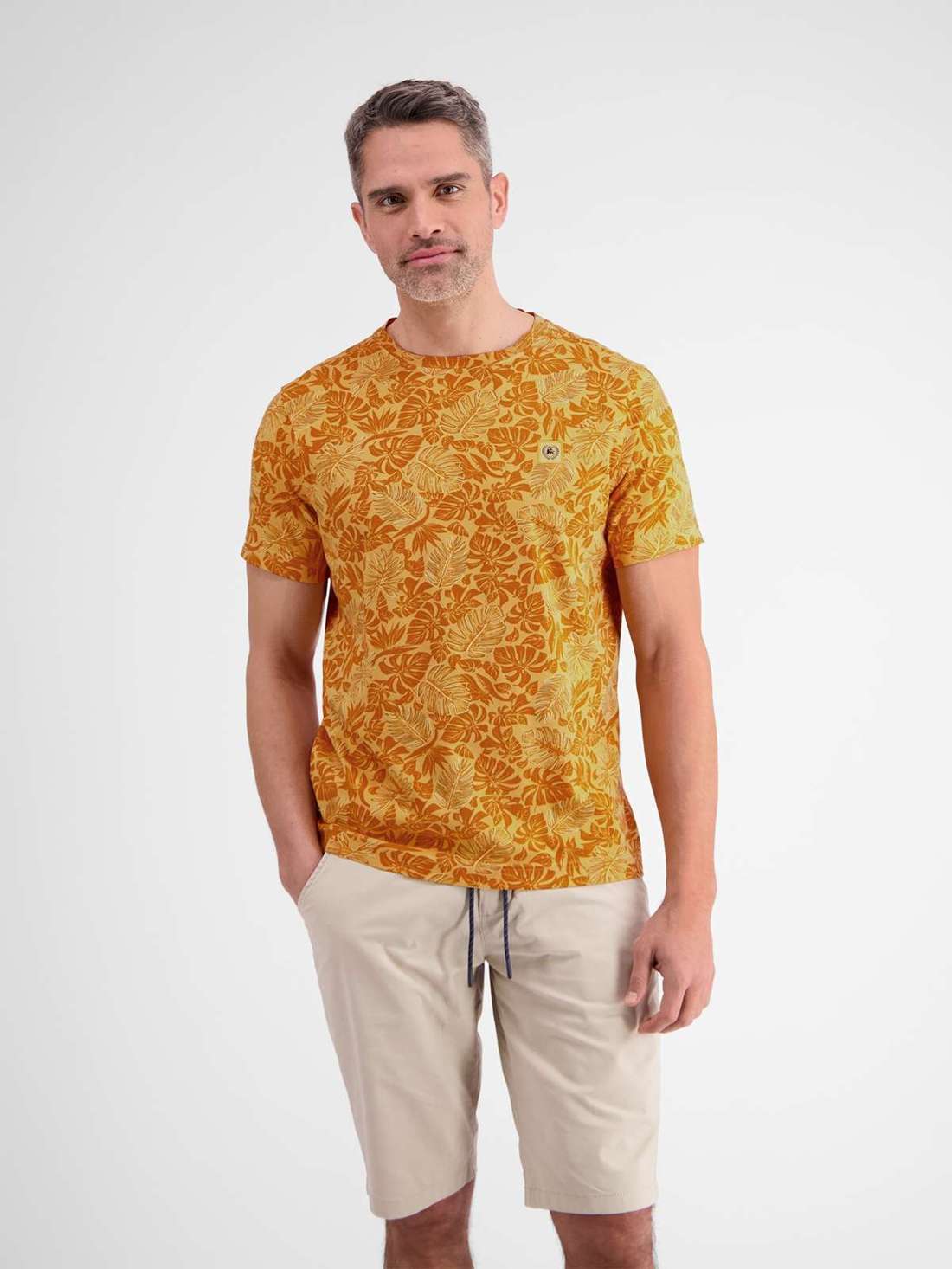 футболка LERROS T-Shirt für Herren mit floralem Print