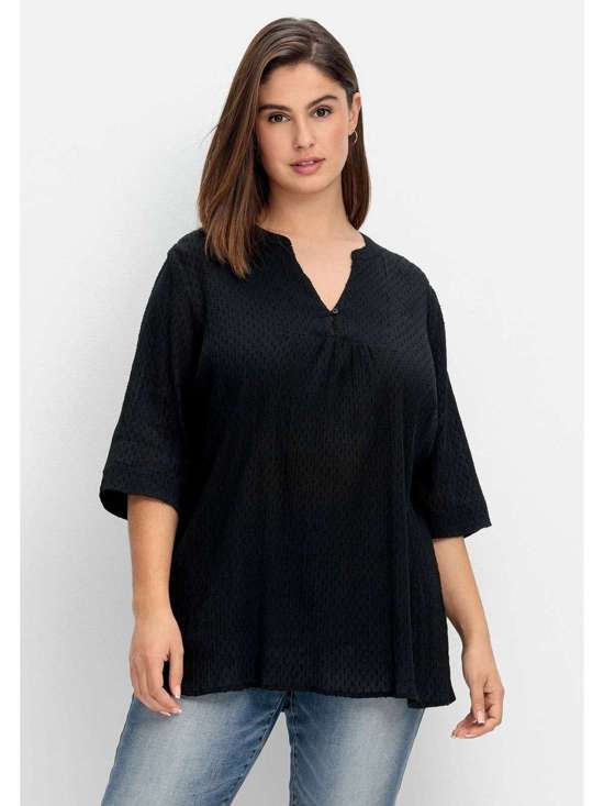 Мятая туника с объемными точками Große Größen