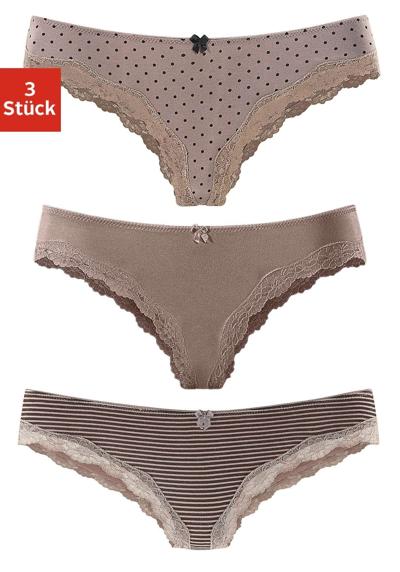taupe-uni, gepunktet, gestreift