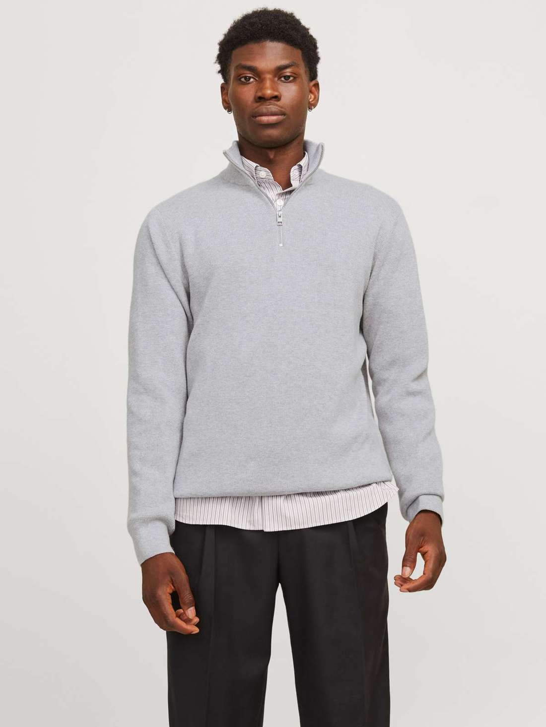 Тройер JPRBLAMILANO STITCH KNIT HALF ZIP SN