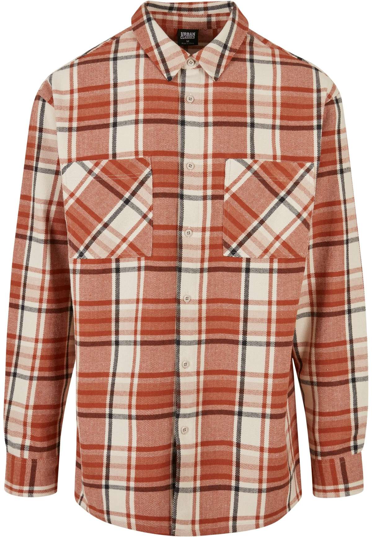 Рубашка с длинным рукавом Urban Classics Herren Long Oversized Checked Leaves Shirt