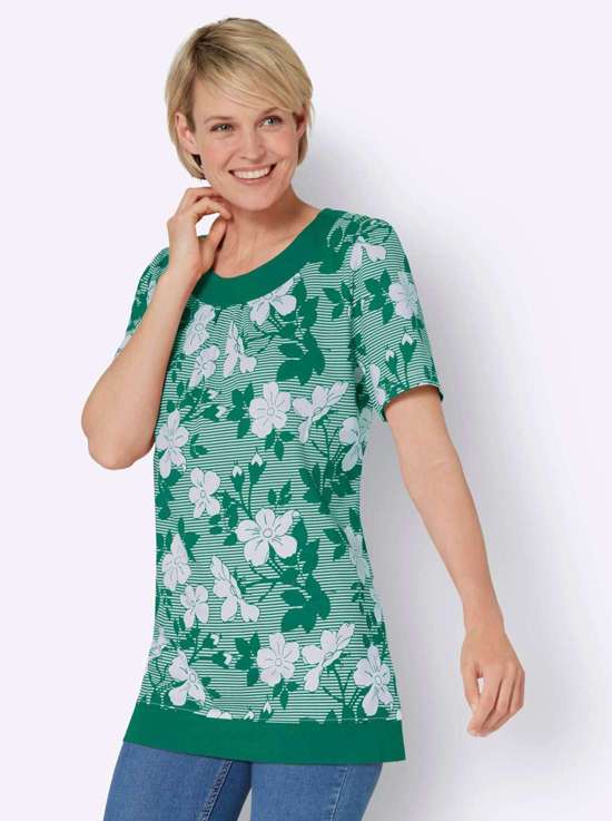 зеленый-белый-с рисунком