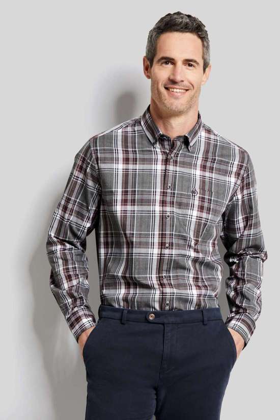 Рубашка с длинными рукавами и клетчатым узором