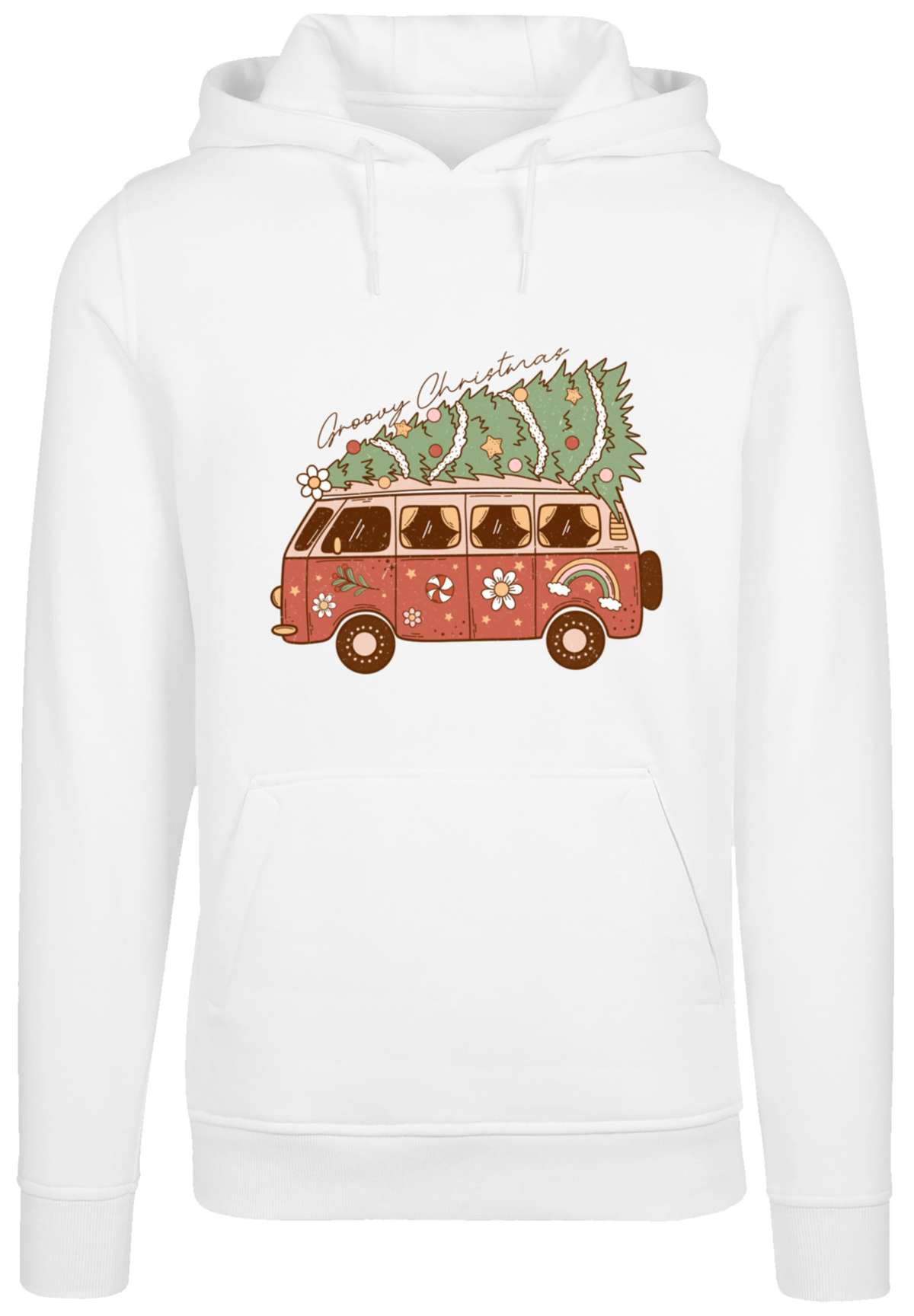 Толстовка с капюшоном Groovy Christmas Camper Van