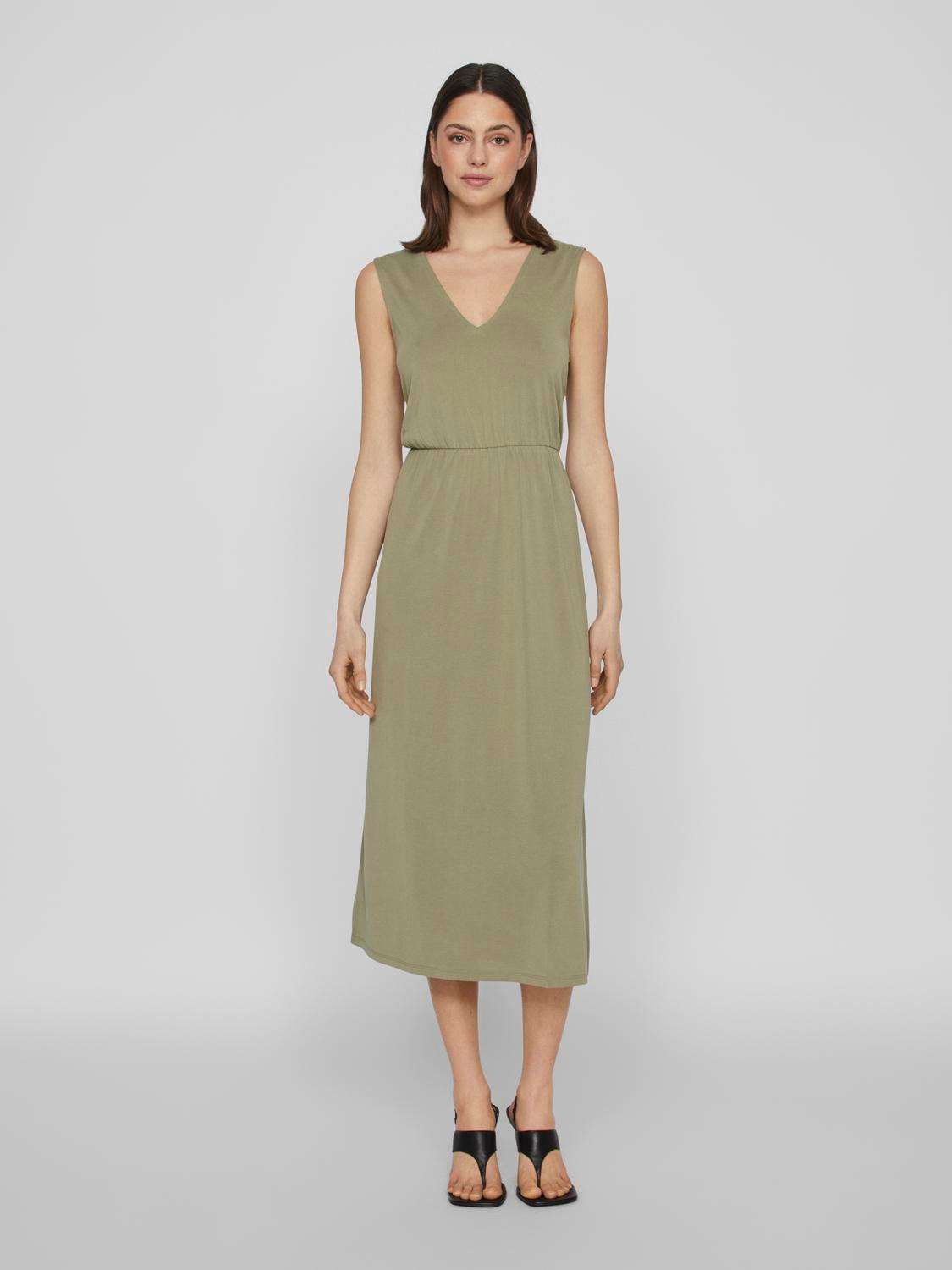 платье макси VIMODALA V-NECK S/L MIDI DRESS - NOOS