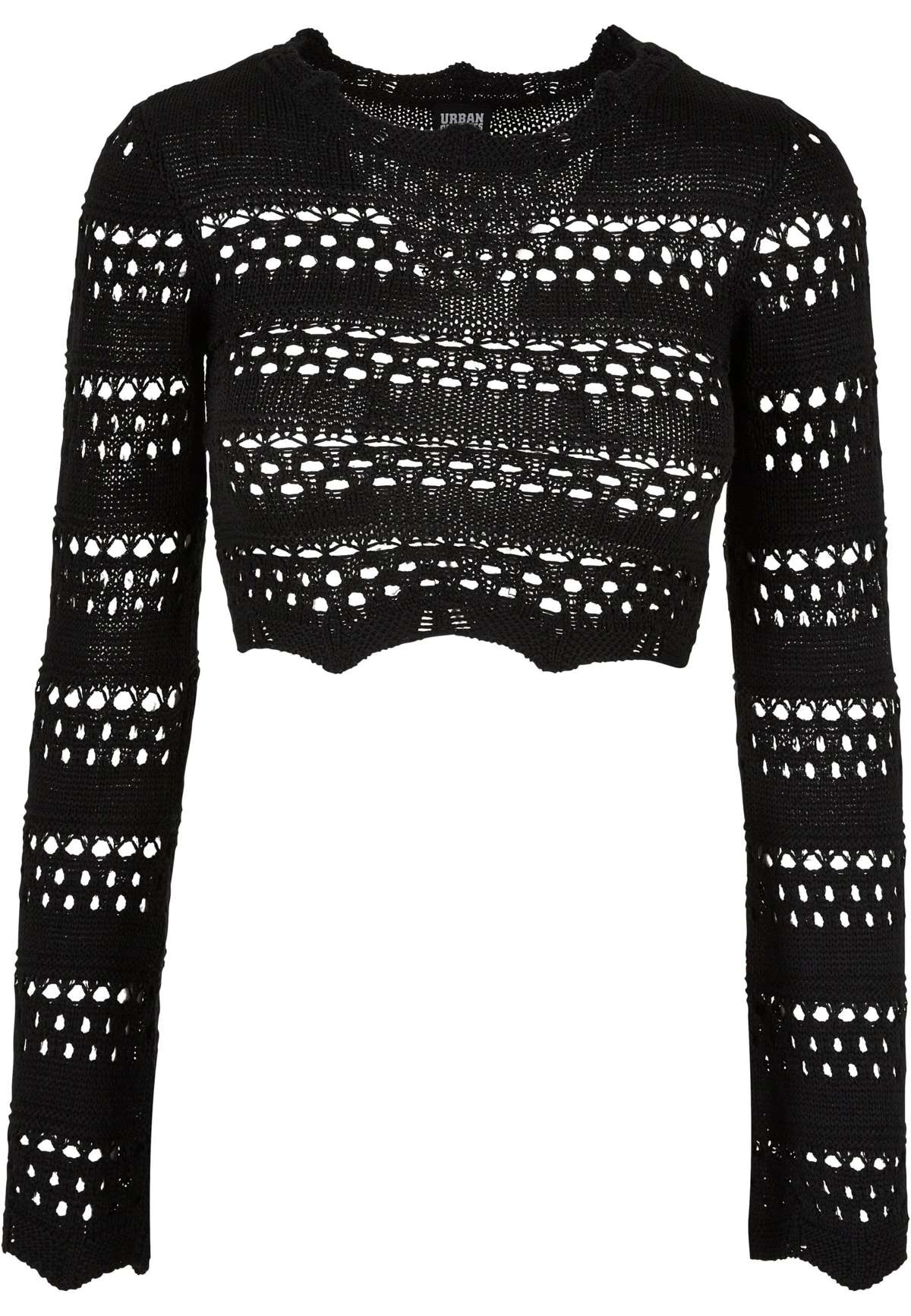 Свитер с круглым вырезом »Urban Classics Damen Ladies Cropped Crochet Knit Sweater«