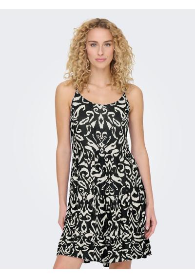 Платье-спагетти с воланом ONLMAJ LIFE S/L AOP SHORT DRESS WVN NOOS