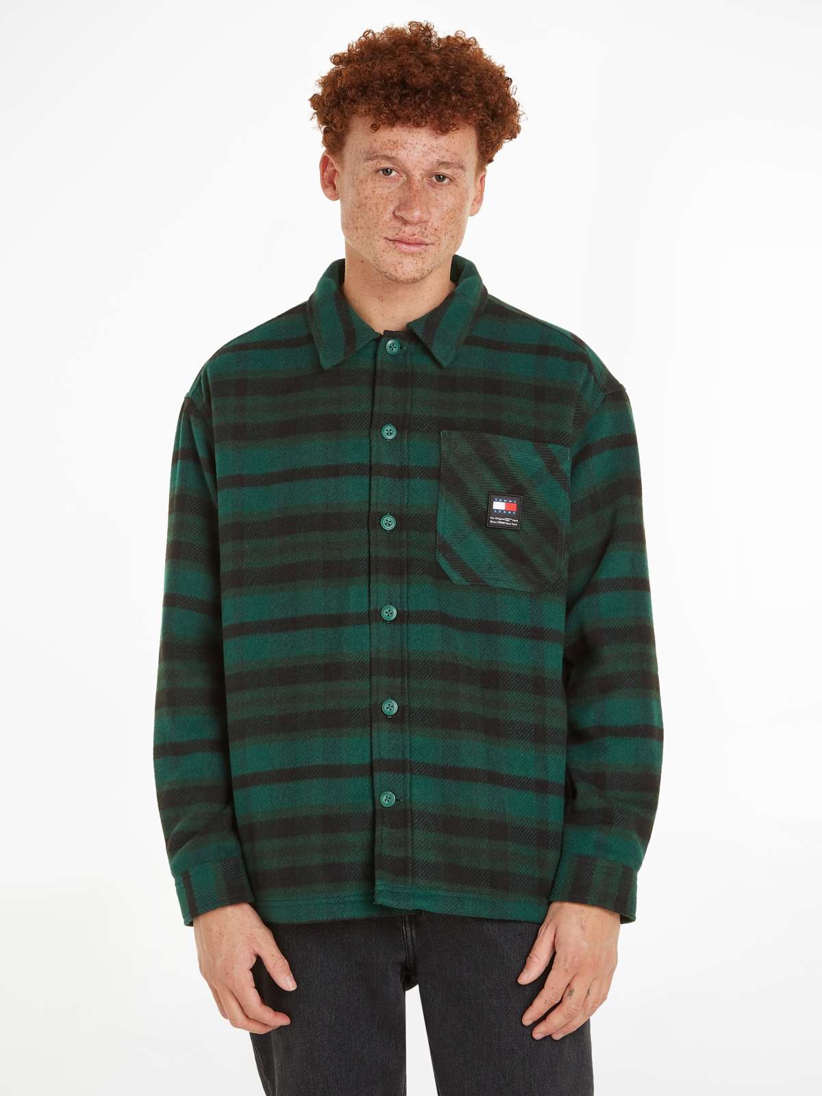 Флисовая рубашка с полосатым узором»TJM FLEECE LINED CHECK SHIRT EXT«