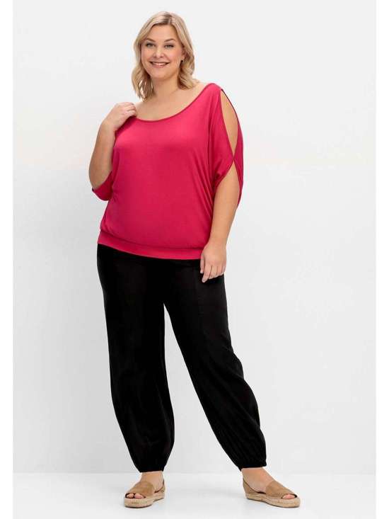 Брюки без застежки со вставками по бокам на поясе. Große Größen