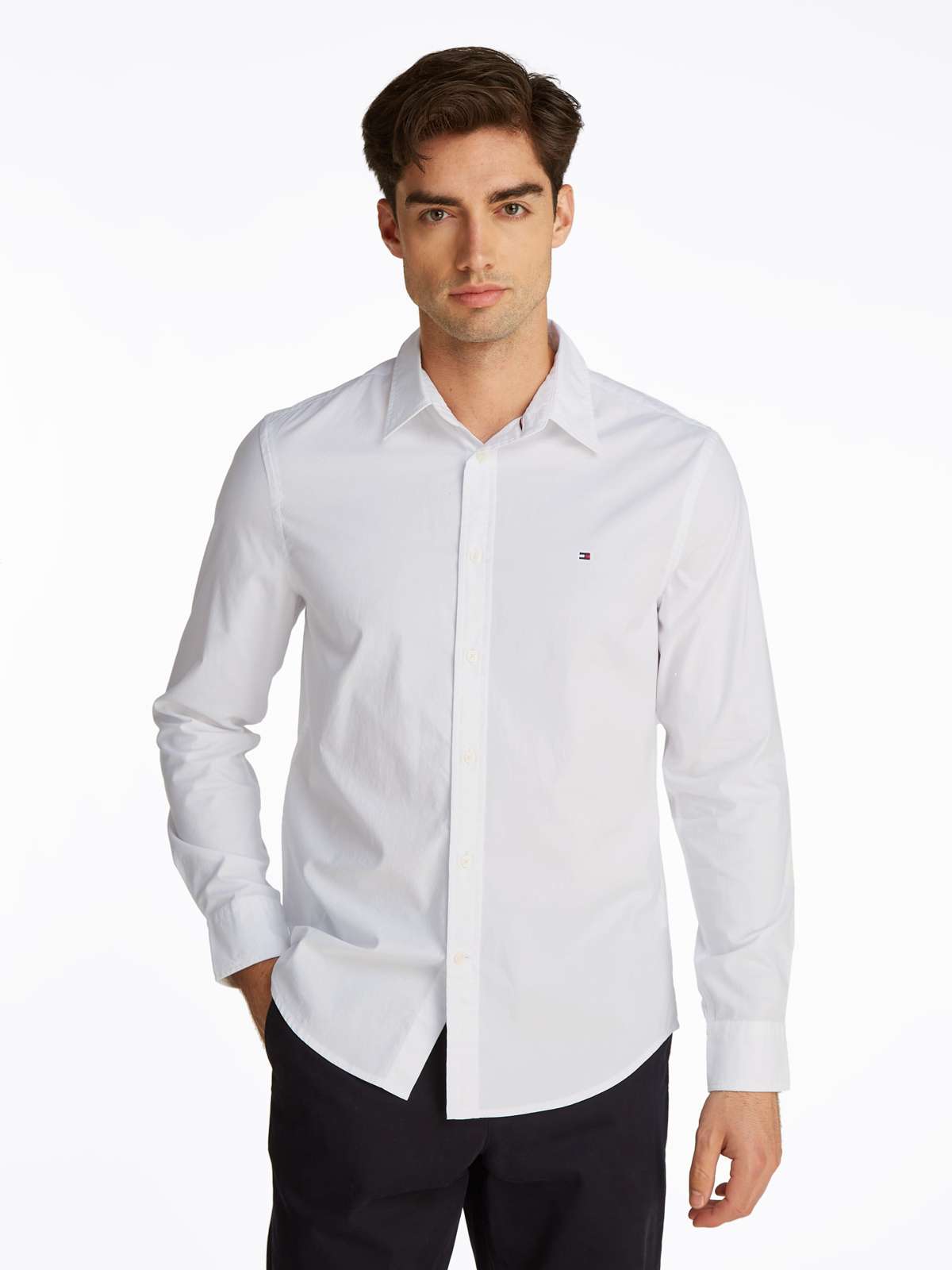 Деловая рубашка с вышивкой логотипа FLEX POPLIN KENT COLLAR SF SHIRT