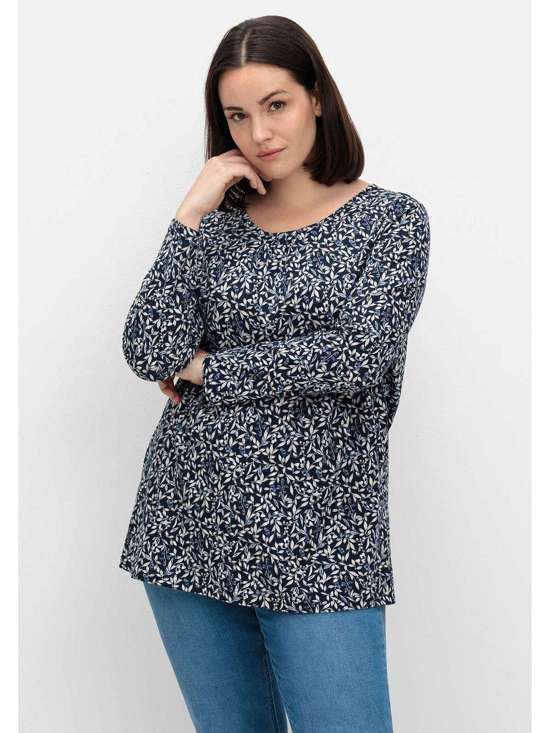 синий морской с рисунком