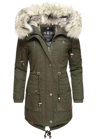 Зимнее пальто, стильная хлопковая парка с капюшоном из искусственного меха.