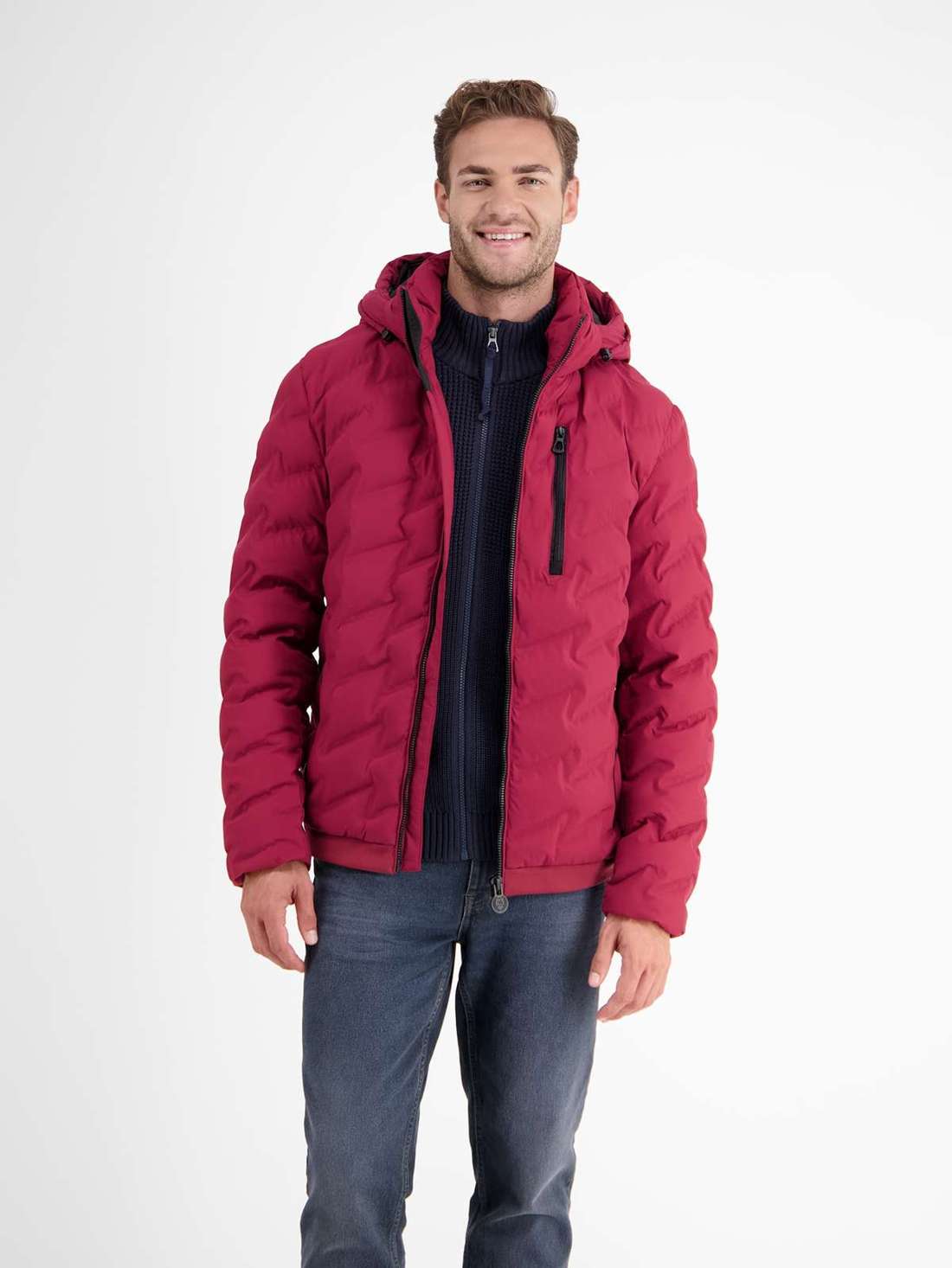 Уличная куртка с капюшоном LERROS Sportive Funktions-Steppjacke für Herren