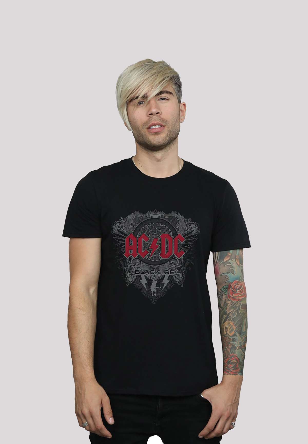 футболка AC/DC Black Ice Red Round Neck T-Shirt