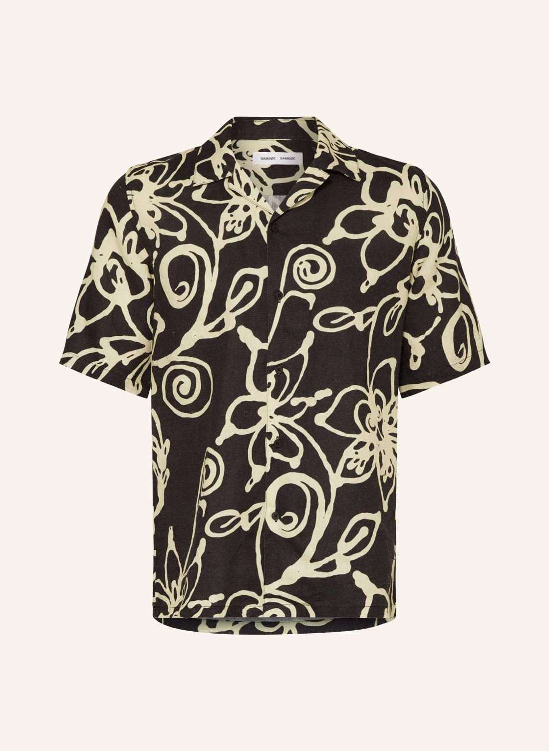 Рубашка прямого кроя с короткими рукавами из льна