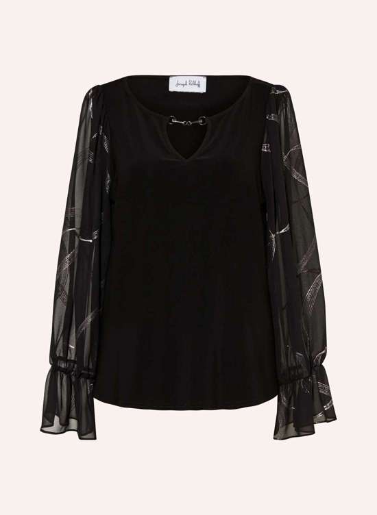 Блузка-рубашка из микса материалов