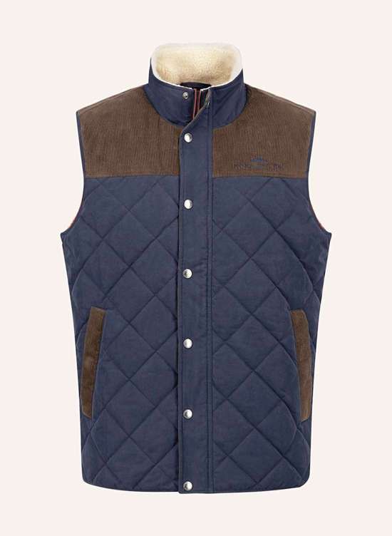 Стеганый жилет из смеси материалов