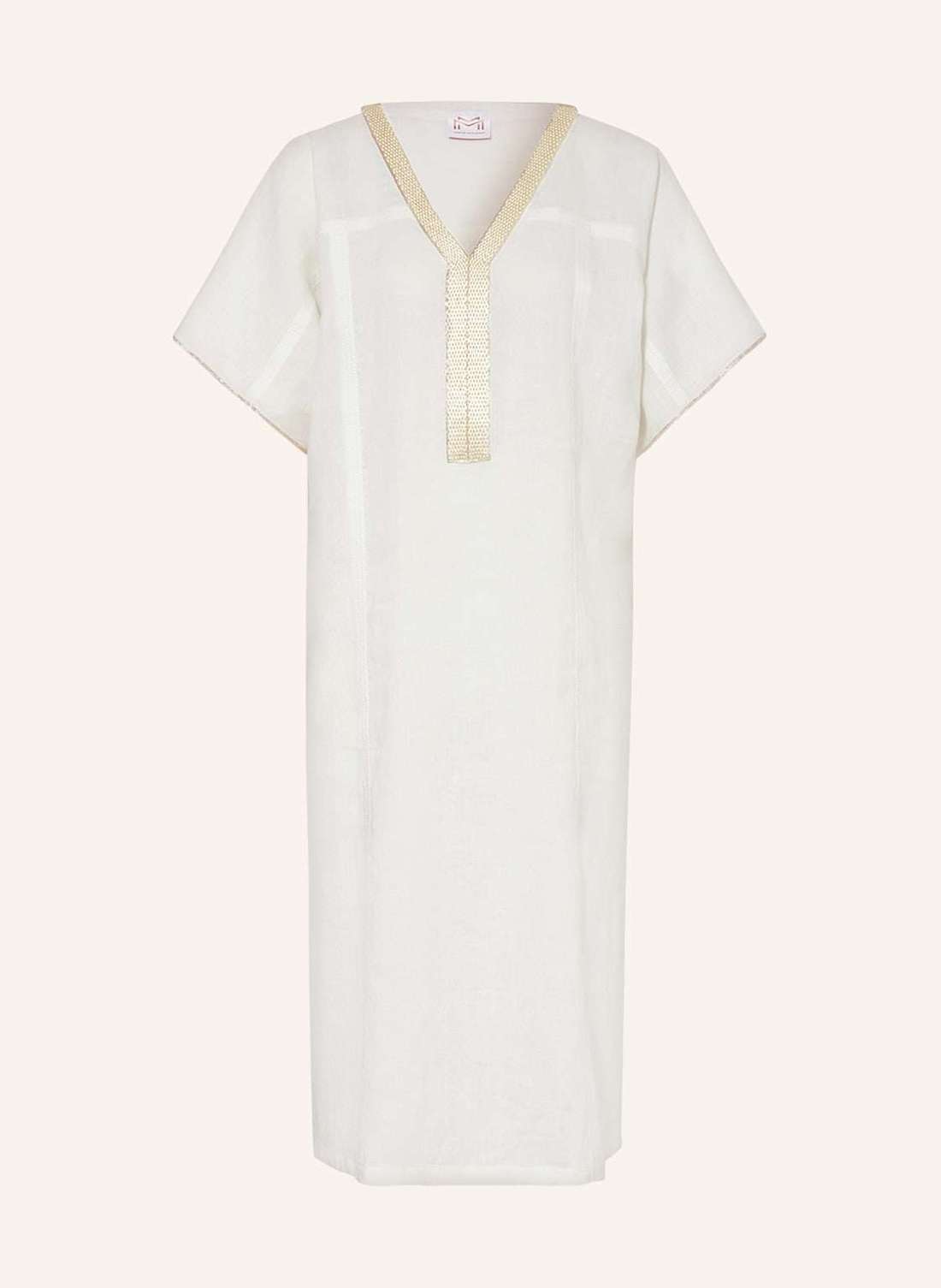 Льняная туника с декоративными бусинами THE WHITE COLLECTION