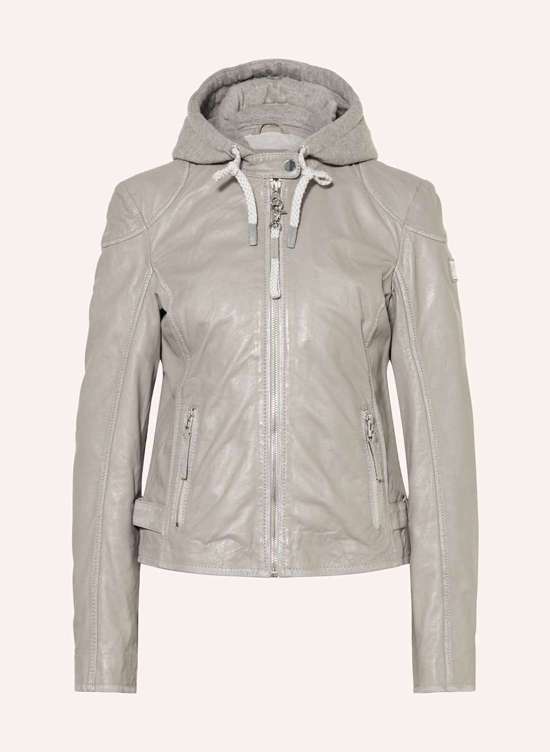 Кожаная куртка со съемным капюшоном FAHRINA