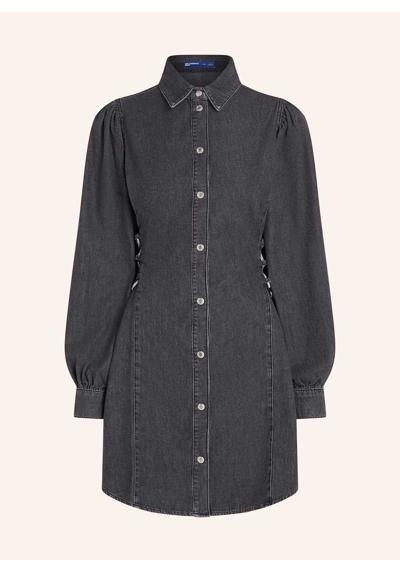 Платье-рубашка из денима с завязками на поясии HEMDKLEID AUS DENIM MIT BINDEBÄNDERN AN DER TAILLE