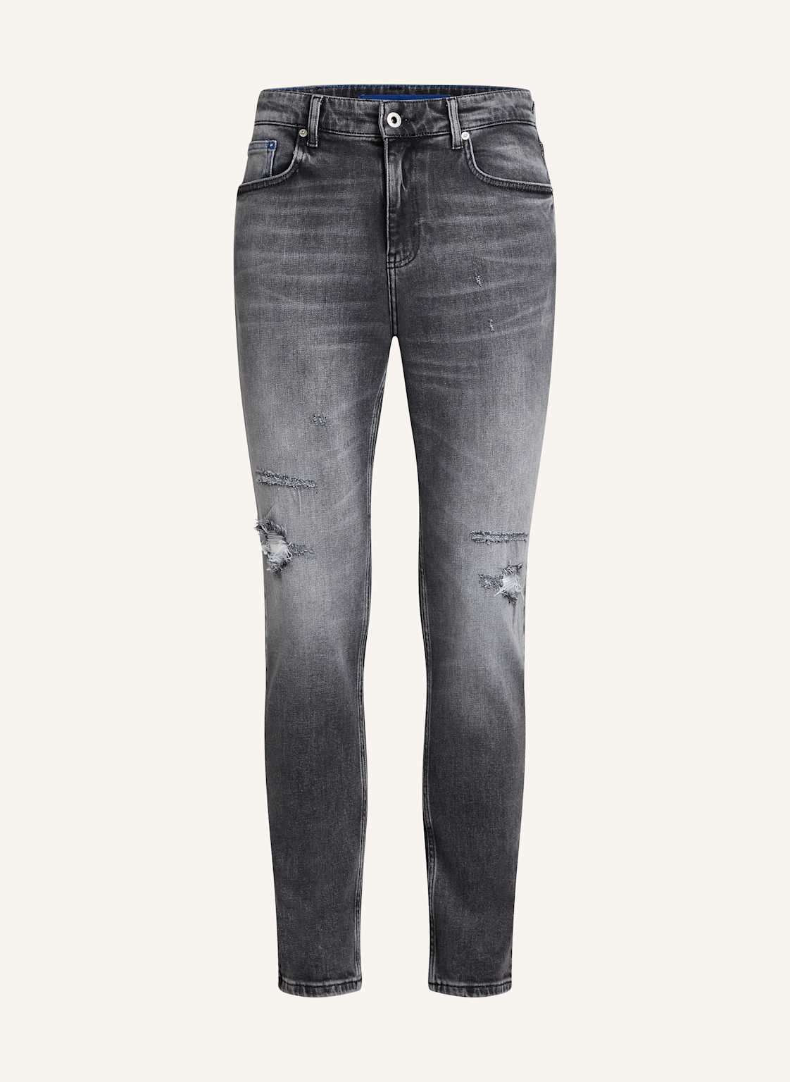 Узкие джинсы с рваными потертостями DISTRESSED SLIM JEANS