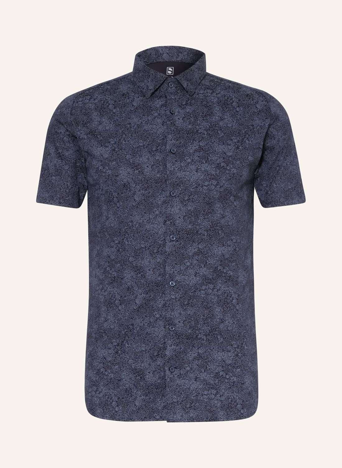 Рубашка приталенного кроя с короткими рукавами из трикотажа