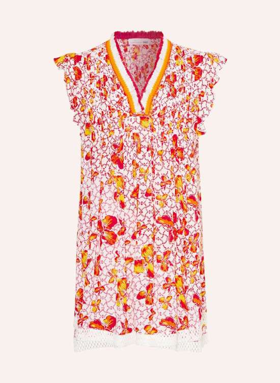 weiss/ fuchsia/ orange