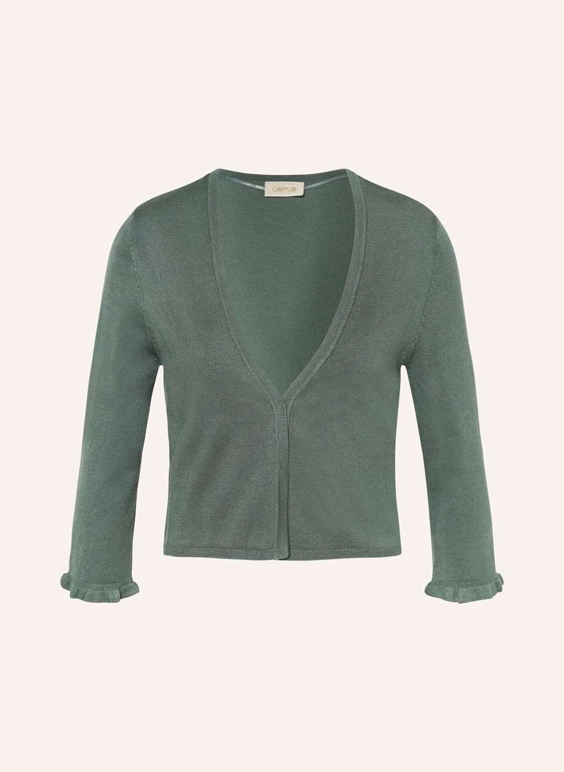 Вязаный чехол с рукавами 3/4 и рюшами.