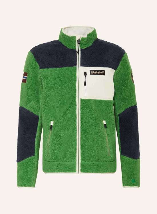 зеленый/темно-синий/кремовый