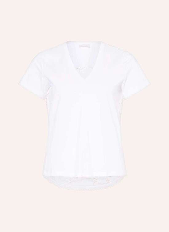 Футболка из микса материала с кружевом