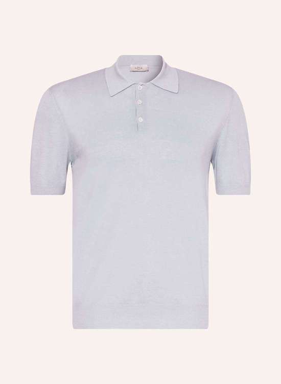 Вязаная рубашка-поло с льном