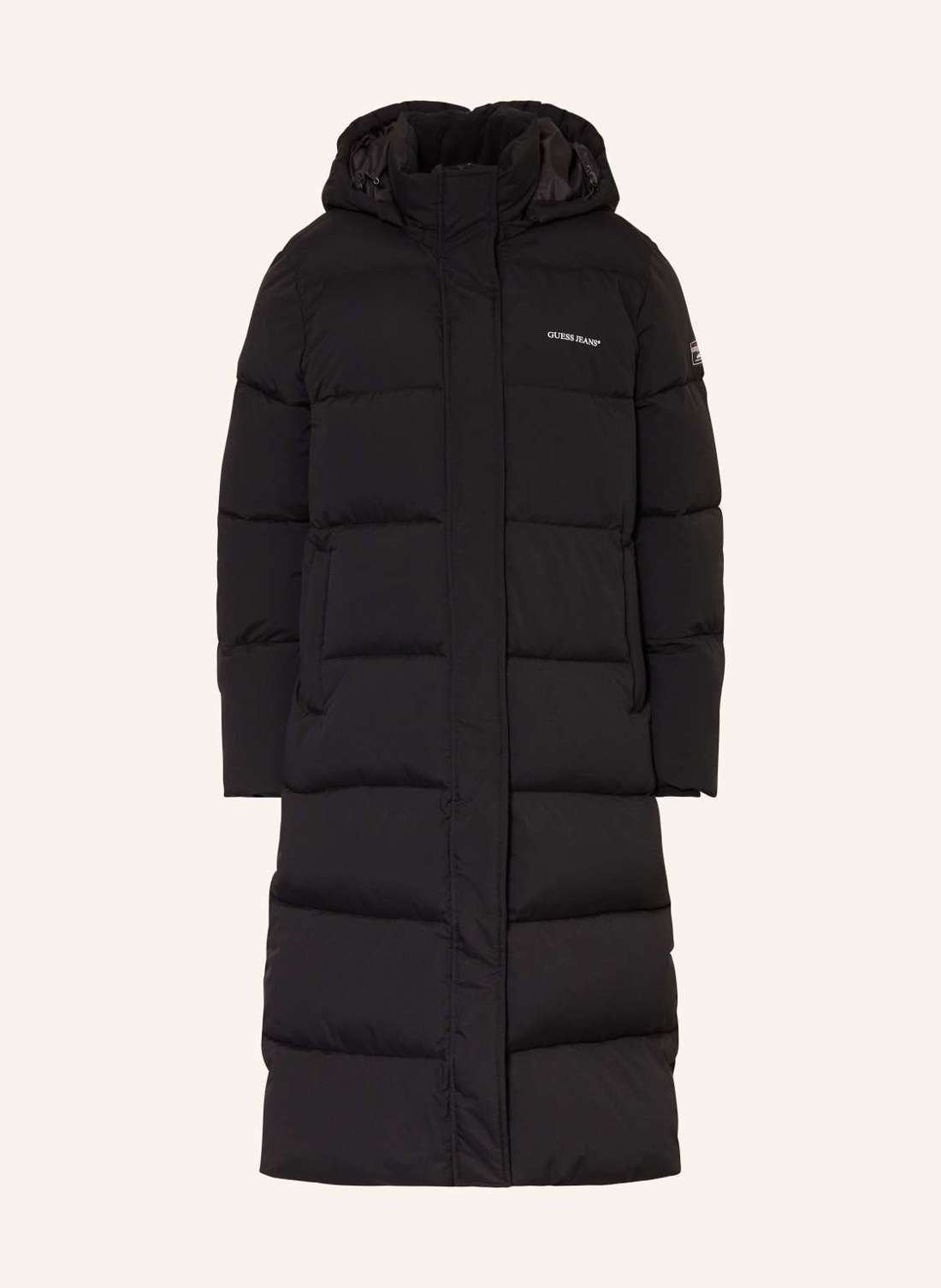 Стеганое пальто со съемным капюшоном