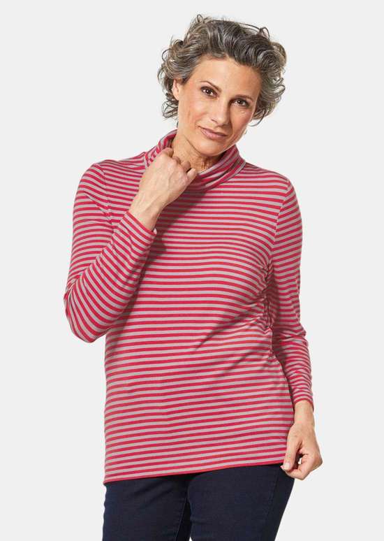 Приятная для кожи полосатая рубашка с водолазкой