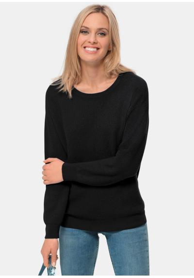 Кашемировый свитер рельефной вязки с круглым вырезом