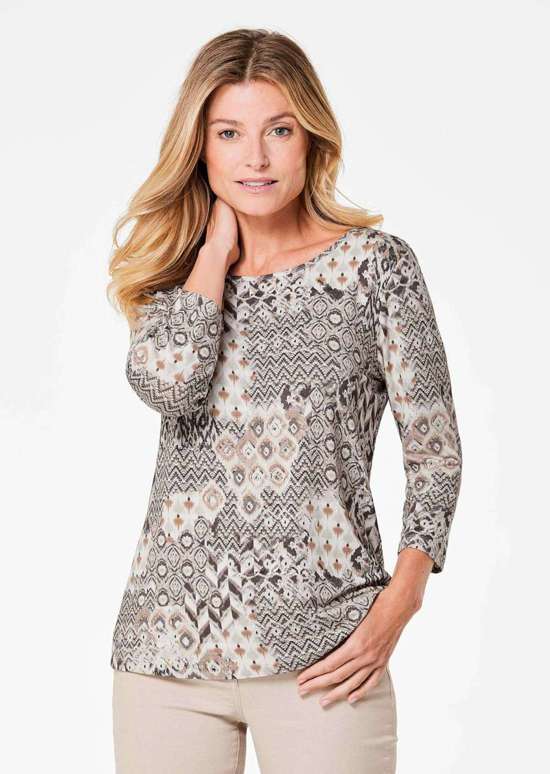 бежевый / С рисунком