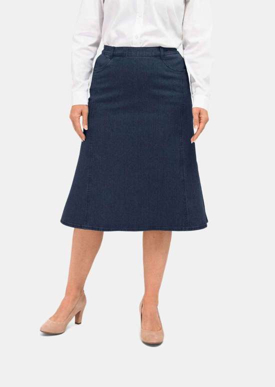 Удобная джинсовая юбка с высоким содержанием хлопка.
