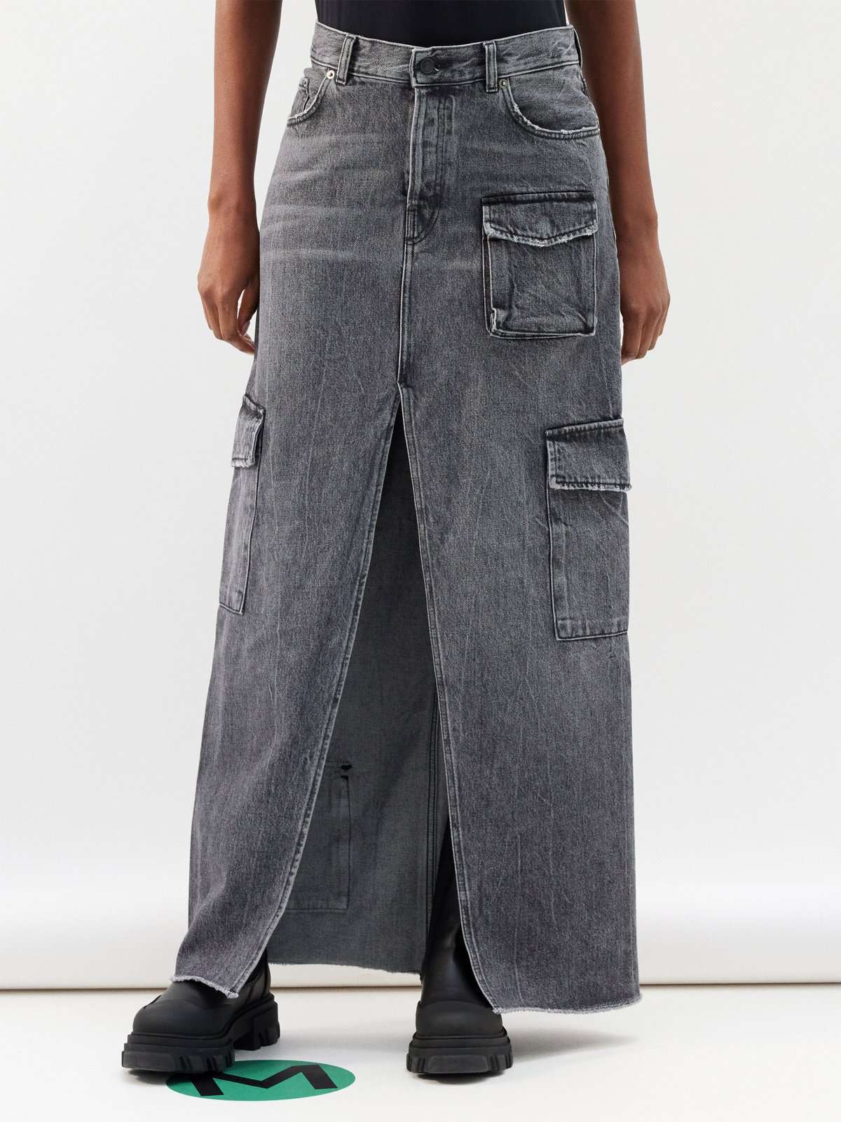 джинсовая юбка макси Skylar с карманами-карго