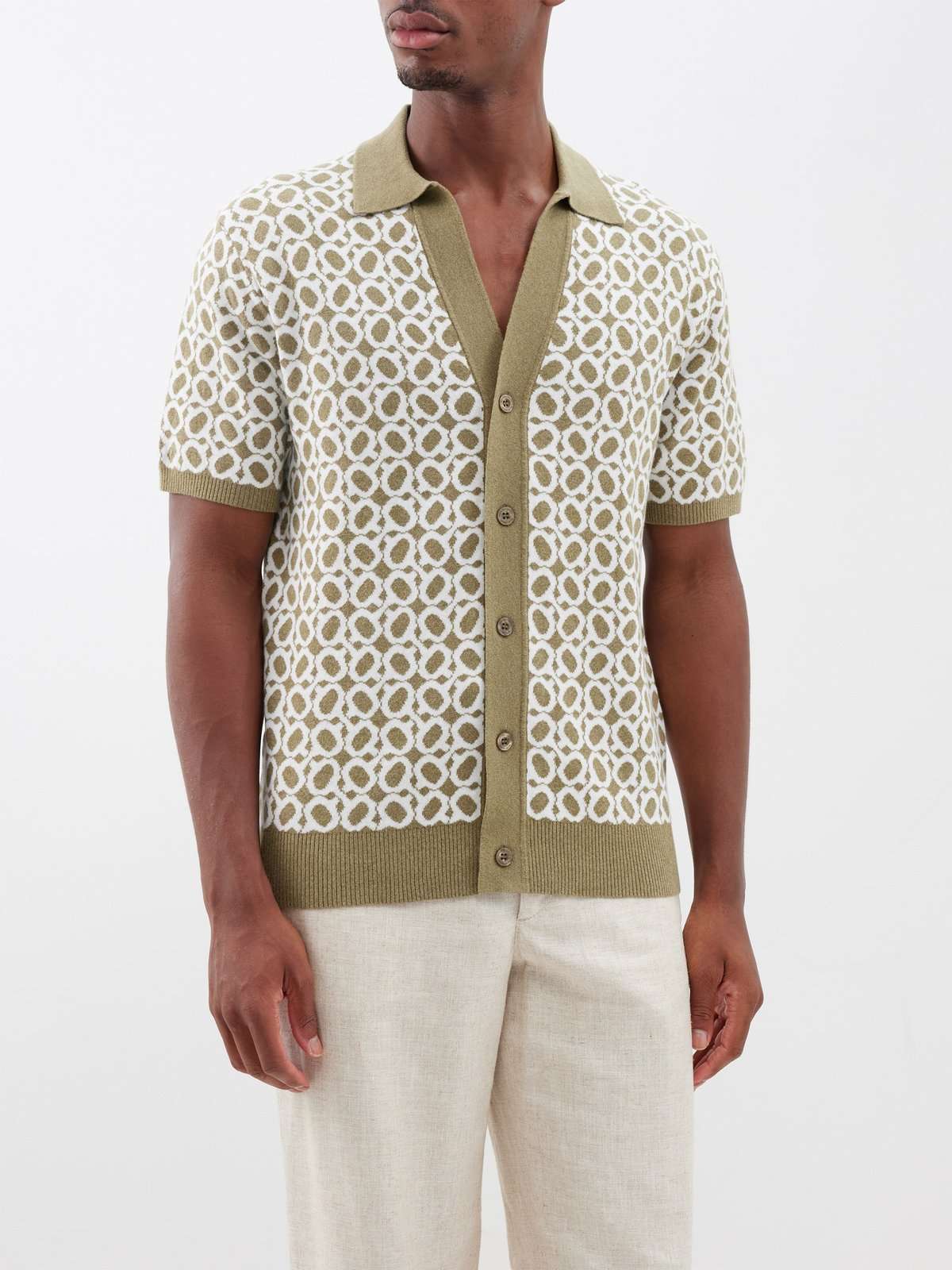 Рубашка-поло жаккардовой вязки Romero Ipanema из хлопка