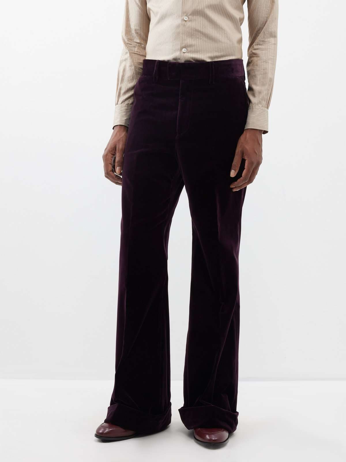 Костюмные брюки широкого кроя из мятого бархата Dario