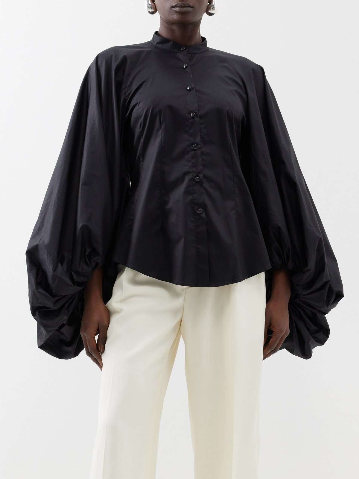 Блуза Dreaming с объемными рукавами из смесового хлопка