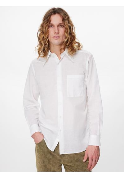Рубашка из смесового хлопка с накладными карманами
