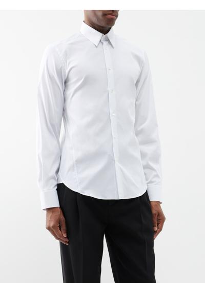 Рубашка узкого кроя из смесового хлопка с острым воротником